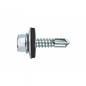 Tornillo autotaladrante DIN 7504 K con arandela EPDM Z, tamaño 4,8 x 25 mm, paquete de 80 unidades