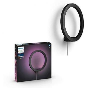 Aplique de pared LED Philips Hue Sana RGBW, blanco y color, negro, compatible con Bluetooth