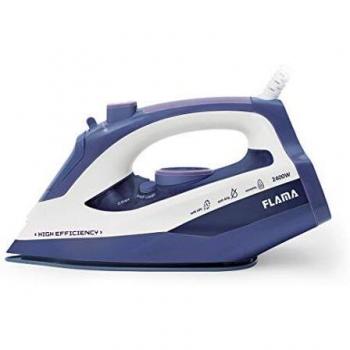 Flama Plancha de Vapor 5347FL, Base de Cerámica de Alto Rendimiento, 2400W, Limpieza Automática, Antigoteo, Anticalcárea y Limpieza Automática