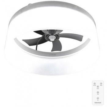 Cecotec Ventilador de Techo con Luz EnergySilence LampAero 650 White Design, Motor DC, 20W, luz LED, 5 Aspas de 17, Control remoto, 6 Velocidades,