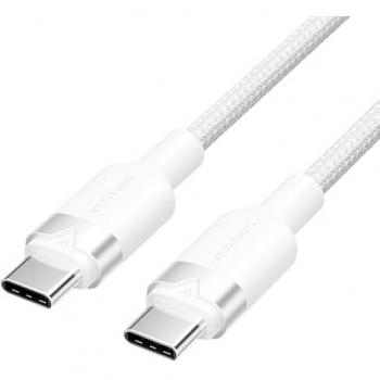 Cable USB 2.0 Tipo-C Macho a Macho Vention - 60W - 3A - 480Mbps - 2m - Color Blanco
