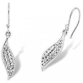 Pendientes de plata 925 con circonitas blancas Amor modelo Blätter