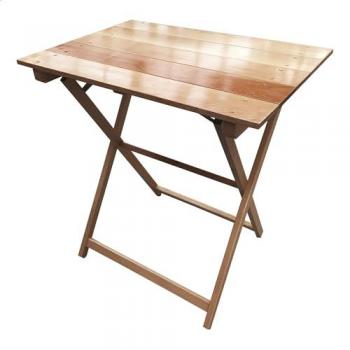 Mesa Velador Plegable de Haya con Tablillas - Acabado en Aceite 70x50x76 cm