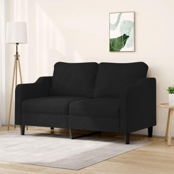 Sofá negro de 2 plazas en tela de 120 cm