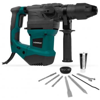 Martillo perforador 1800W - 6 Joule - SDS plus - 4 funciones - Incluye taladros y cinceles