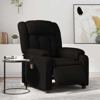 Sillón de masaje reclinable eléctrico de cuero sintético en negro, crema y marrón - Sillón cómodo para dormitorio, silla relax y sofá