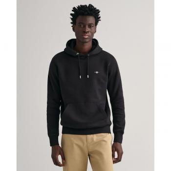 GANT Men's Regular Fit Shield Logo Pullover Hoodie - Black - Size L
