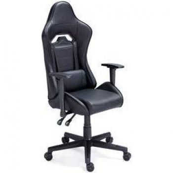 Sillón Gamer Jordan Simil Piel Negro con Altura Ajustable y Cojín Lumbar