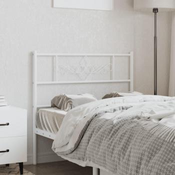Cabecero de metal blanco de 75 cm con diseño moderno, estructura resistente, acabado en pintura blanca, fácil instalación y adecuado para camas individuales