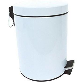 MSV 20 L Cubo DE Basura con Pedal METALICO Blanco 20L, Acero, 45x29.3x29.3 cm