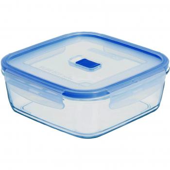 Luminarc HERMETICO CUAD 122CL Pure Box Active Lum, Transparente y Azul, 1.22 L
