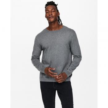 Jersey Wyler Cuello Redondo Gris Only & Sons