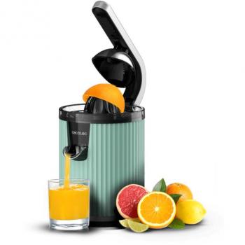 Exprimidor Eléctrico Cecotec Xqueeze RetroJuice 600 W, de brazo, disponible en colores Verde, Negro y Acero inoxidable