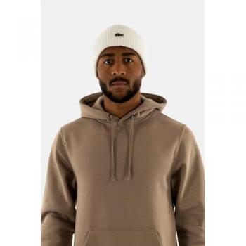 Gorro de Lana Lacoste Unisex Blanco Talla Única con Logo Clásico