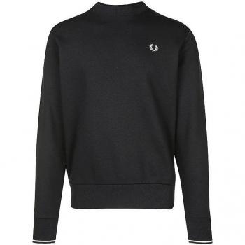 Sudadera Fred Perry M7535 para Hombre de Cuello Redondo con Ribete de Dos Franjas en Mangas en Color Azul Marino