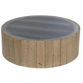 Mesa de Centro Home ESPRIT Abeto Madera MDF 90 x 90 x 30 cm
