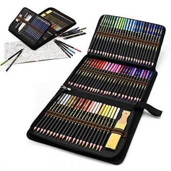 Estuche de lápices de colores para dibujo profesional, Set de 96 piezas Set de Dibujo Artista Kit para libros de colorear o útiles escolares para Artistas, Estudiantes, Niños y Adultos