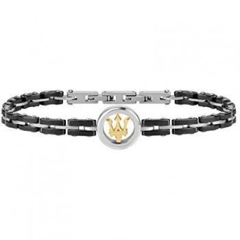Pulsera para hombre, Colección Maserati Jewels, en acero y cerámica - JM219AQH12
