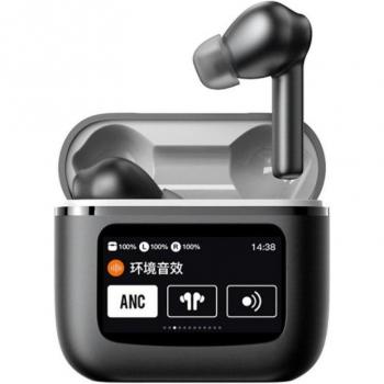 Klack T68 Pro Auriculares Inalámbricos Bluetooth con Pantalla LED a Color y Cancelación Activa de Ruido ANC, Color Negro