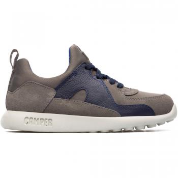 CAMPER Driftie - Grey Cotton Sneakers for Kids, Size 27 (US 9.5)