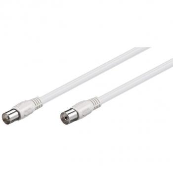Cable de antena Clase A+, >95 dB, 3x apantallado, 10 m, Blanco