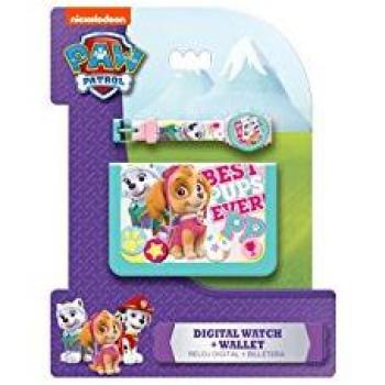 Kids Paw Patrol Skye Set Reloj + Billetera, Color Azul