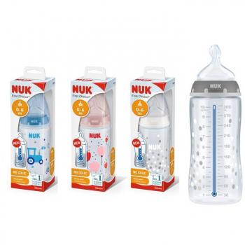 Biberón Nuk First Choice+ con Control de Temperatura y Tetina de Silicona 300 ml (0-6 meses)