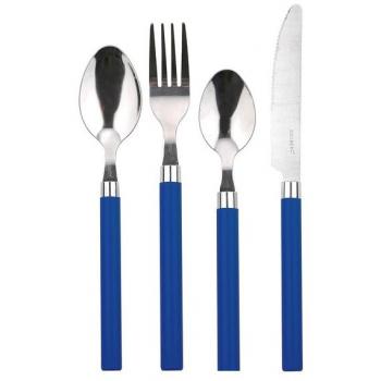 Renberg Set 24pcs Cubertería Acero Inoxidable con Mango Azul Energy