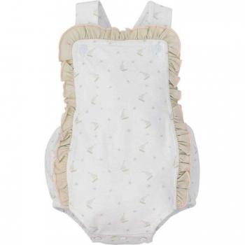 Peto de bebé niño estampado con mini volantes en color arena