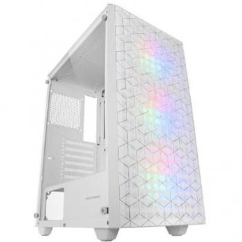 Mars Gaming MC-MAG Semitorre ATX Cristal Templado 3 Ventiladores FRGB USB 3.0 Blanca, Ventana Lateral Completa, Doble Rejilla Magnética Antipolvo Frontal +