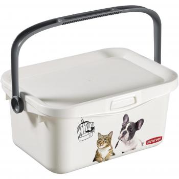 Caja de Almacenamiento Multibox Curver 3L para Comida de Perros y Gatos, con Tapa, Color Blanco, 26x18x11 cm