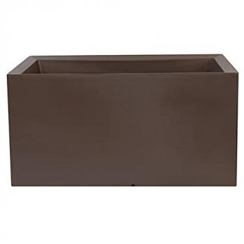 Macetero de polietileno topo 60x20x20 cm con reserva de agua