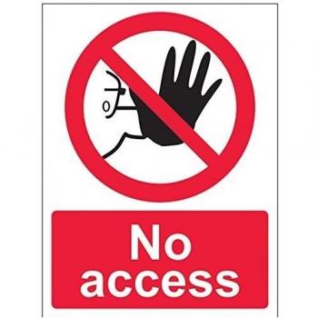 VSafety - Señal de prohibición de acceso, retrato de 150 mm x 200 mm, plástico rígido de 1 mm