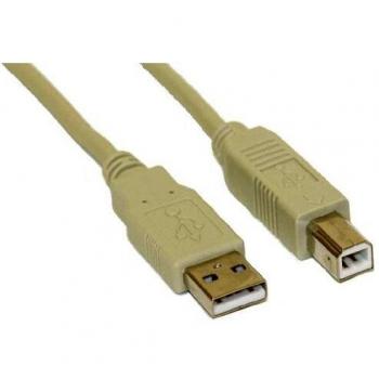 Cable USB 2.0 A-B 3 metros beige