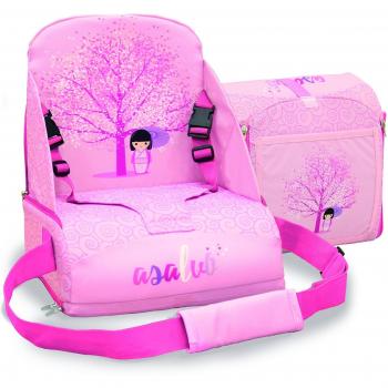 Asalvo 14016 - Trona de viaje, diseño flor de cerezo, color rosa