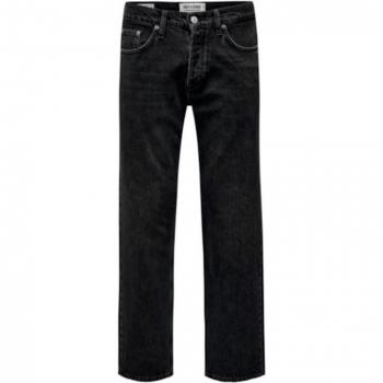 Only & Sons Edge Straight Fit Black Denim Jeans 32/30