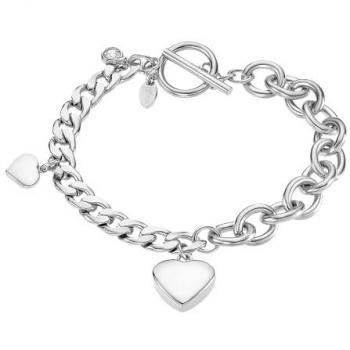 Pulsera Lotus Style LS2335-2/1 Woman's Heart Acero Inoxidable 316L con acabado brillo, circonita y motivo corazón, longitud de 200.00 mm para mujer