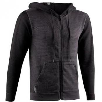 Sudadera Deportiva Unisex Lurbel Rakiura Zip Marengo con Capucha, Lana Merino, Térmica y Cremallera, Tamaño XL