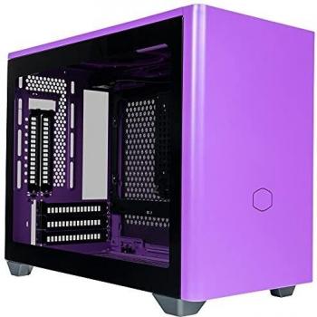 Cooler Master MasterBox NR200P Caja Ordenador Mini ITX, Panel Lateral Cristal Templado, Opciones de Enfriamiento óptimos, Exposición GPU Vertical, Accesibilidad 360 Grados Sin Herramientas, Morado