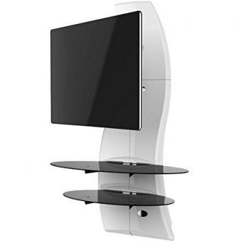 Meliconi Ghost Design 2000 DR - Mueble de Pared orientable con 2 ménsulas para Pantallas Plasma/LCD de 32 - 63'', Color Blanco