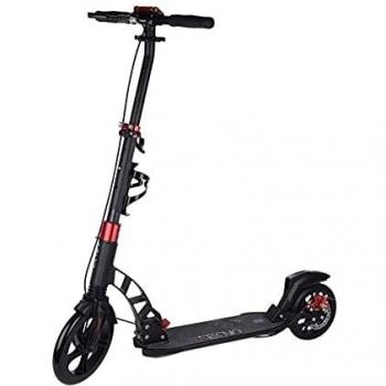 Patinete Urbano Tempish Tecniq Top Plateado - Patinete urbano con plataforma de aluminio, ruedas de 200 mm, freno trasero, manillar ajustable en altura y diseño moderno