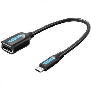 Cable OTG USB 2.0 Micro-B Macho a USB A Hembra 0.15m Negro