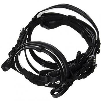 PFIFF Snaffle - Filete de hípica, tamaño Pony, Color Negro/Blanco