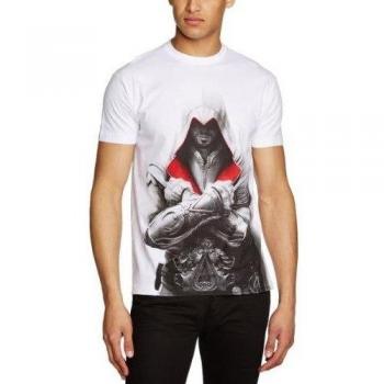 Assassins Creed Brotherhood T-Shirt - Camiseta manga corta unisex Ezio, talla S