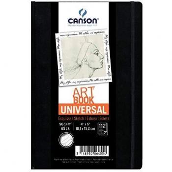 Cuaderno Art Book Universal 112 hojas 10.2x15.2 96 g/m2, papel Crob'Art, tapa negra - Lote de 3