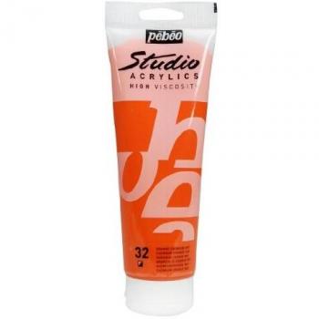 Pintura Acrílica Pébéo Studio Alta Viscosidad 250 ml - Naranja Cadmio Imitación