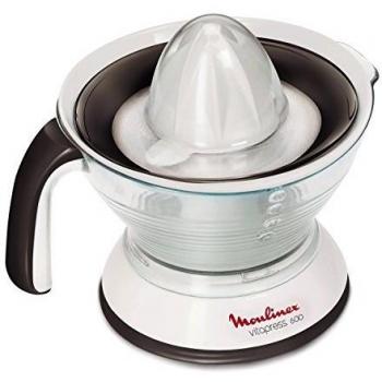 Exprimidor de Jugos Moulinex Vitapress 600, Potencia de 25W, con Un Cono y Dos Filtros (Plástico/Metal), Jarra de Capacidad 0.6L