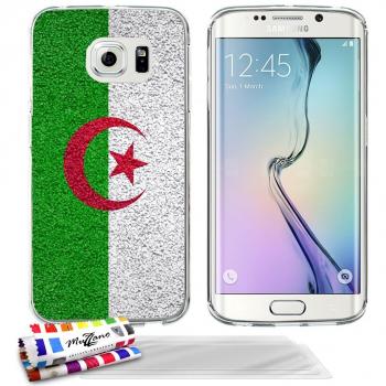 Carcasa Flexible Ultra-Slim SAMSUNG GALAXY S6 EDGE de exclusivo motivo [Algerie Bandera] [Gris] de MUZZANO  + 3 Pelliculas de Pantalla UltraClear + ESTILETE y PAÑO MUZZANO REGALADOS - La Protección Antigolpes ULTIMA, ELEGANTE Y DURADERA para su SAMSUN