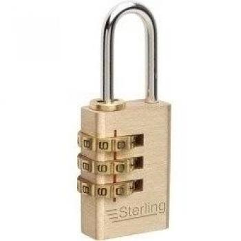 20mm Sterling Seguridad Luz 3-Dial Combinación Candado