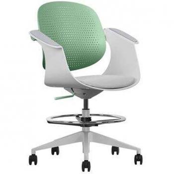 Cromad Top Work Silla/Taburete de Oficina Ergonómica - Altura Regulable hasta 0.78m - Respaldo Inclinable - Anillo Galvanizado Reposapies - Tela de Alta Calidad -